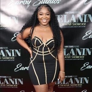 Blashe Black and Gold Bodycon Bandage Dress